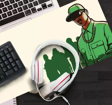 Gaming muismat gestileerde karakter silhouet - TenStickers