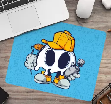 Gaming muismat ghost worker personage - TenStickers