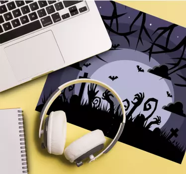 Gaming muismat griezelige begraafplaats scene - TenStickers