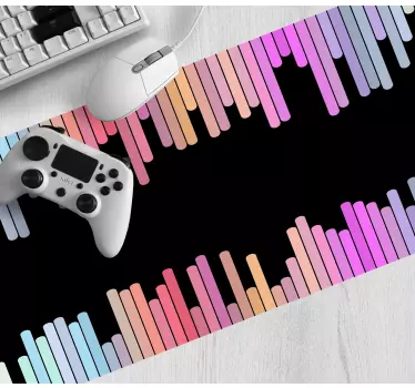 Gaming muismat kleurrijke geluidsgolven - TenStickers