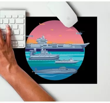 Gaming muismat marinevloot scène - TenStickers