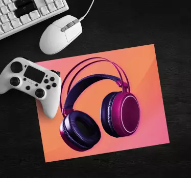 Gaming muismat met stijlvolle koptelefoon afbeelding - TenStickers