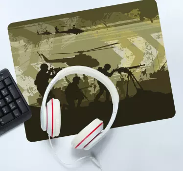 Gaming muismat militaire actie silhouetten - TenStickers