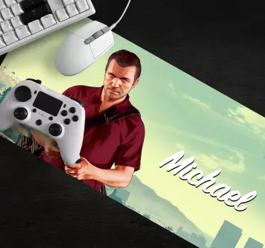 Gaming muismat personage met geld - TenStickers