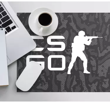 Gaming muismat silhouet shooter grafiek - TenStickers