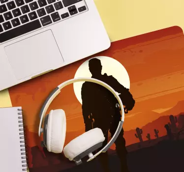 Gaming muismat silhouette avonturier redux - TenStickers