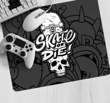 Gaming muismat skateboard skull grafiek - TenStickers