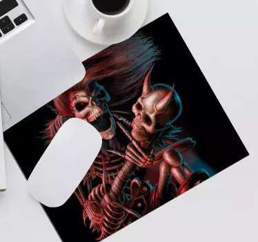 Gaming muismat skeleton rock duo - TenStickers