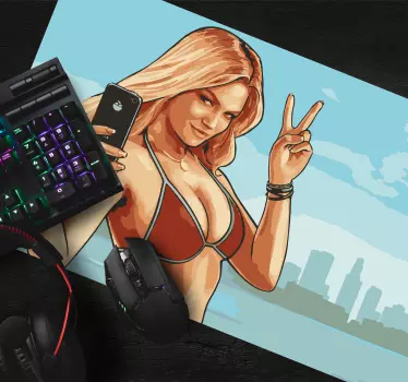 Gaming muismat speelse karakter gebaar - TenStickers