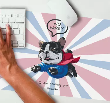 Gaming muismat speelse superheld hond - TenStickers