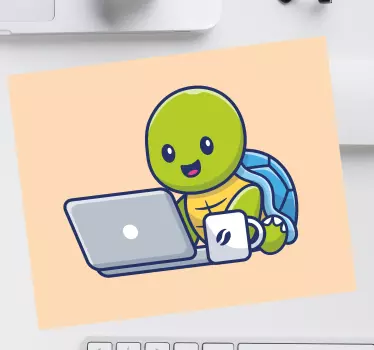 Gaming muismat vrolijke schildpad aan het werk - TenStickers