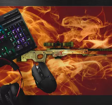Gaming muismat vurige scharpschutter geweer - TenStickers