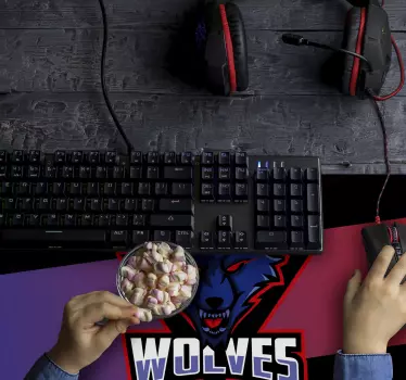 Gaming muismat wolf embleem thema - TenStickers