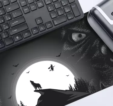 Gaming muismat wolf maanscène - TenStickers