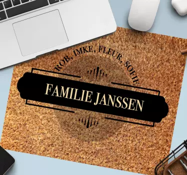 Gepersonaliseerde familienamen muismat - TenStickers