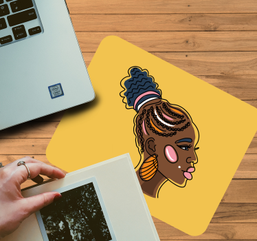 Gestileerd profielportret originele muismat - TenStickers