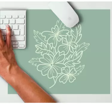 Groene minimalistische mooie bloem meer muismatten - TenStickers