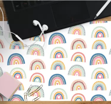 Kleurrijke regenboogbogen patronen muismat - TenStickers