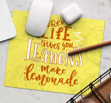 Limonade levensmotto citaat muismat - TenStickers