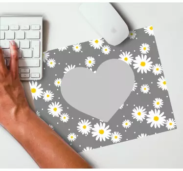 Madeliefjes hart patroon patronen muismat - TenStickers