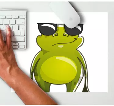 Muismat anime Ontwerp van een kikker met zonnebril - TenStickers