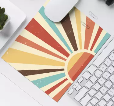 Muismat jaren 70 Abstracte vintage zonsondergang - TenStickers