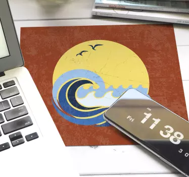 Muismat jaren 70 Zon, strand en golf - TenStickers