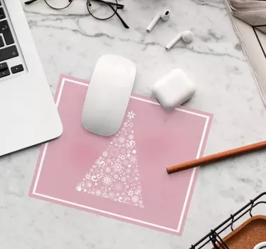 Muismat kerst elegante sneeuwvlok boom - TenStickers