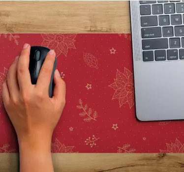 Muismat kerst feestelijk bloemenprint - TenStickers