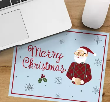 Muismat kerst feestelijk portret van de kerstman - TenStickers