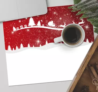 Muismat kerst feestelijk rode scenery - TenStickers
