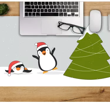 Muismat kerst feestelijke pinguïns viering - TenStickers