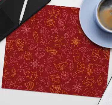 Muismat kerst feestelijke vakantietekeningen - TenStickers
