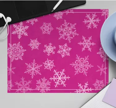 Muismat kerst met sneeuwvlok patroon achtergrond - TenStickers