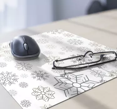 Muismat kerst met sneeuwvlokkenpatroon - TenStickers
