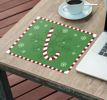 Muismat kerst met zuurstokkenpatroon - TenStickers