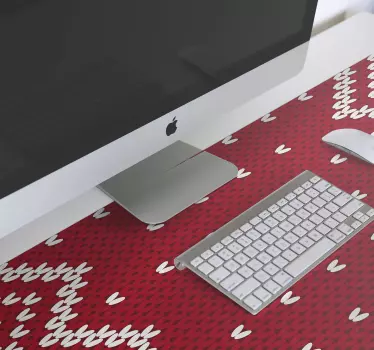 Muismat kerst rood hart patroon - TenStickers