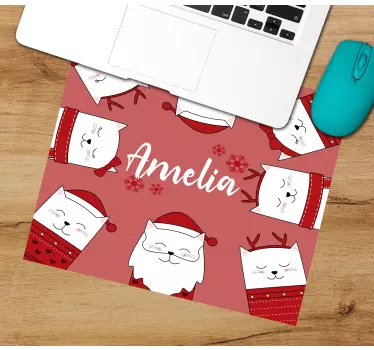 Muismat kerst schattige kattengezichten - TenStickers