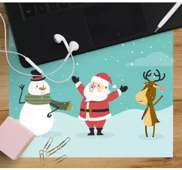 Muismat kerst vrolijke winterfiguren - TenStickers