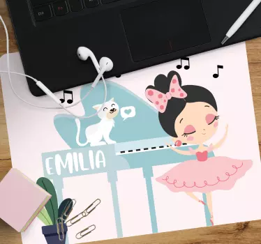 Muismat met naam balletmeisje aan het spelen - TenStickers