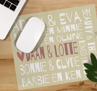 Beroemde liefde muismat - TenStickers