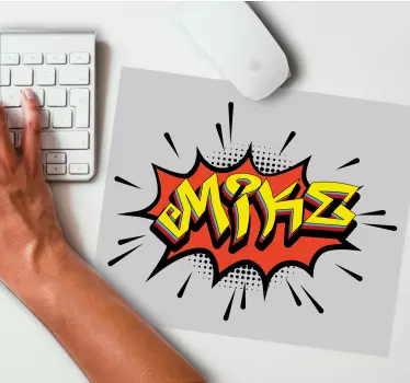 Muismat met naam comic stijl naam - TenStickers
