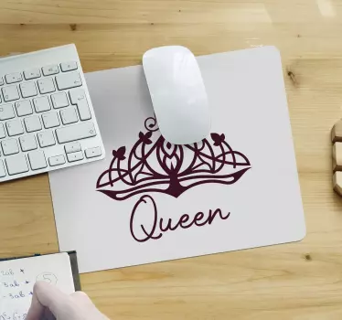 Muismat met naam elegant kroon motief - TenStickers