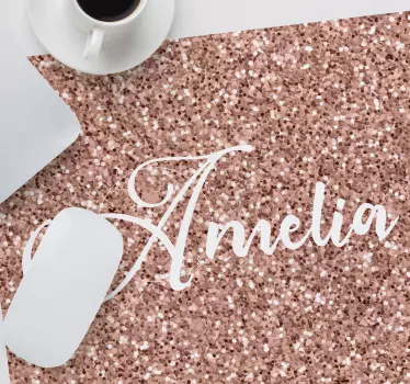 Muismat met naam Glittery met naam - TenStickers