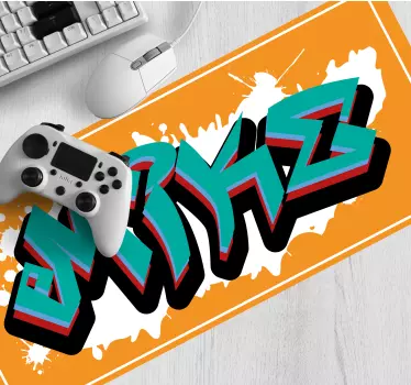 Muismat met naam in levendige graffiti stijl - TenStickers
