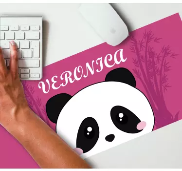 Muismat met naam panda gezicht ontwerp - TenStickers