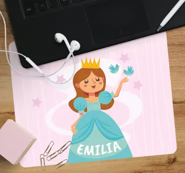 Muismat met naam prinsessenfiguur - TenStickers