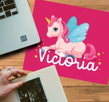 Muismat met naam schattig eenhoorn ontwerp - TenStickers