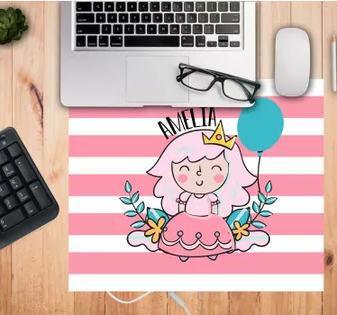 Muismat met naam schattige prinses illustratie - TenStickers