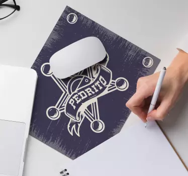 Muismat met naam sheriff ster embleem - TenStickers